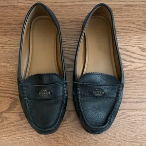 Coach black leather Odette loafers, size 7B / 37